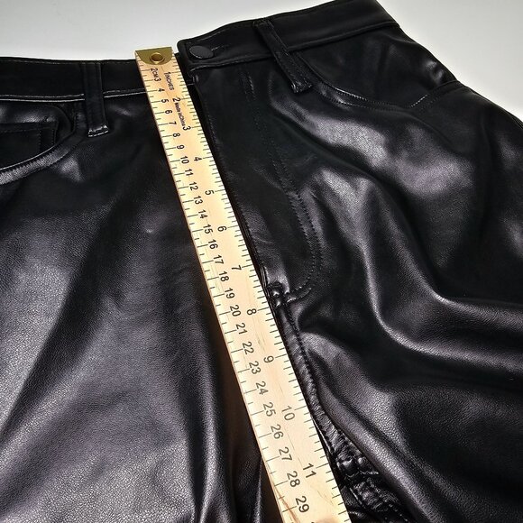 Abercrombie & Fitch Ankle Straight Ultra High Rise Pants Faux Leather Black 26/2 - Picture 7 of 11